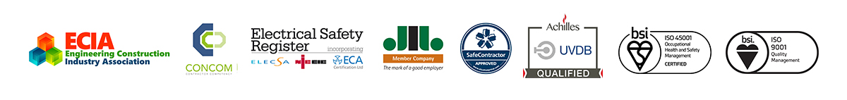 ECIA - ESR - JIL - Safe Contractor - Achilles UVDB Qualified - bsi ISO 45001 - bsi ISO 9001
